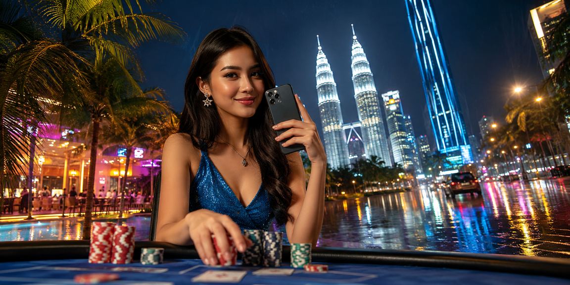 Meja permainan Poker live Kuala Lumpur dengan suasana kasino profesional di ultra66
